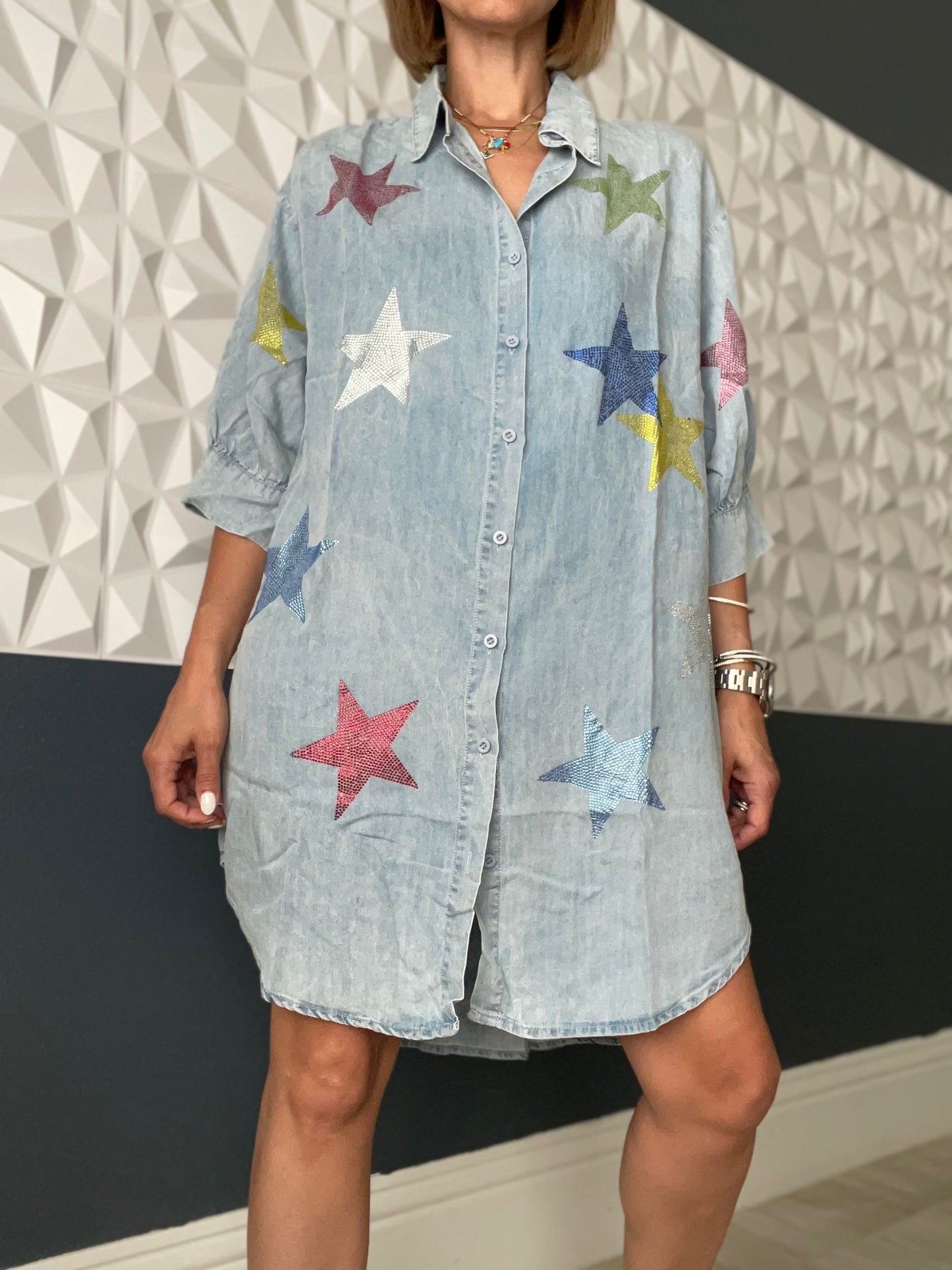 Denim star dress