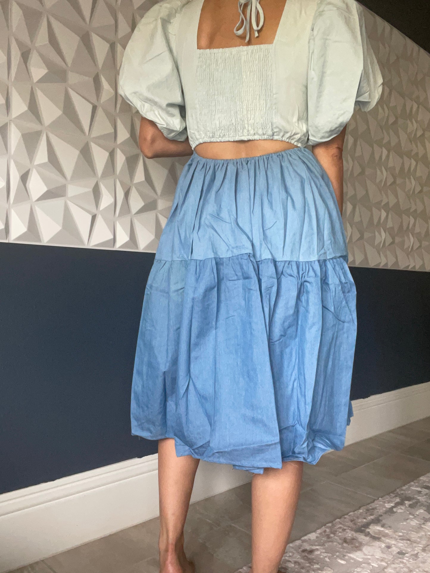 Denim tiered dress
