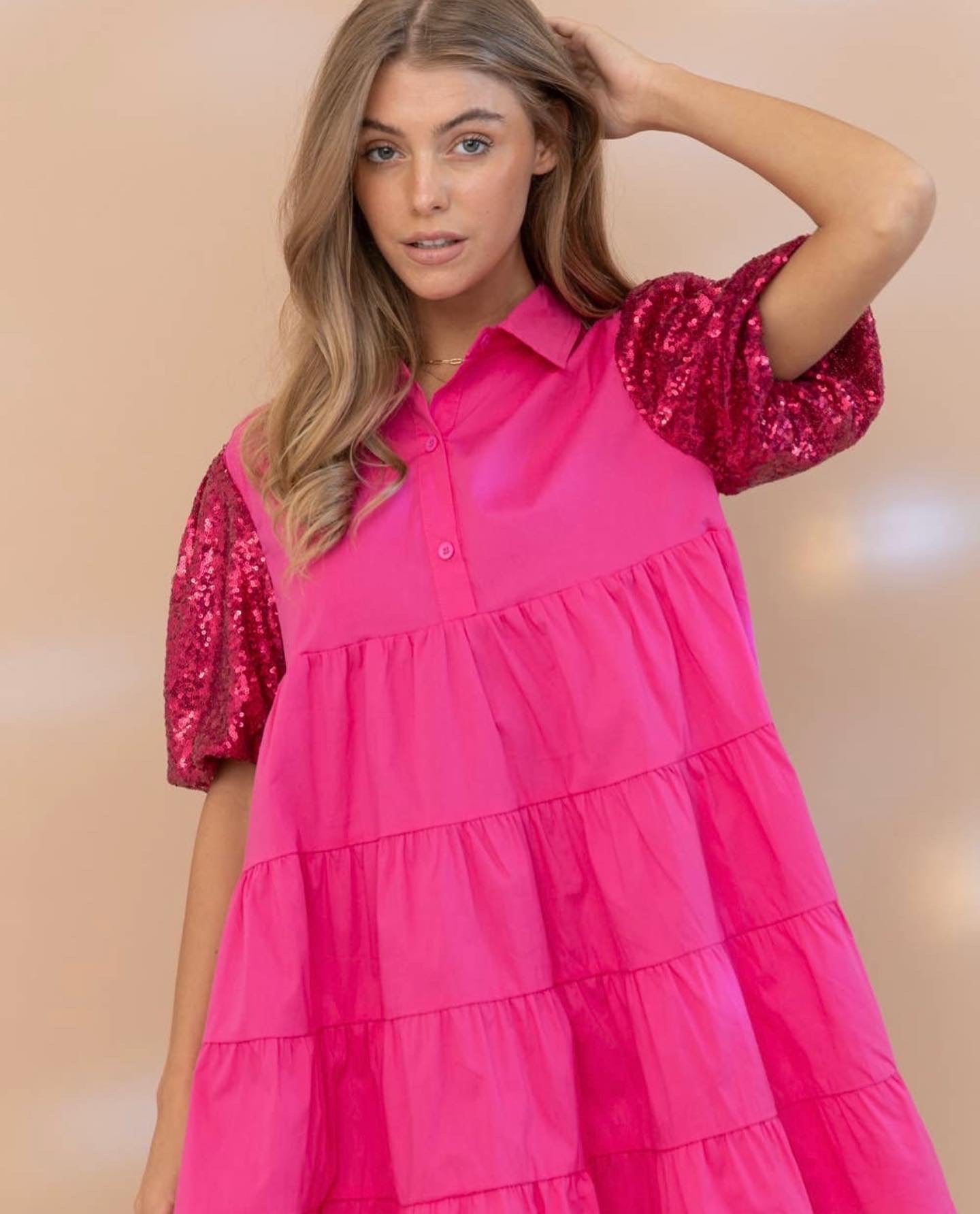 Pink sequin dress