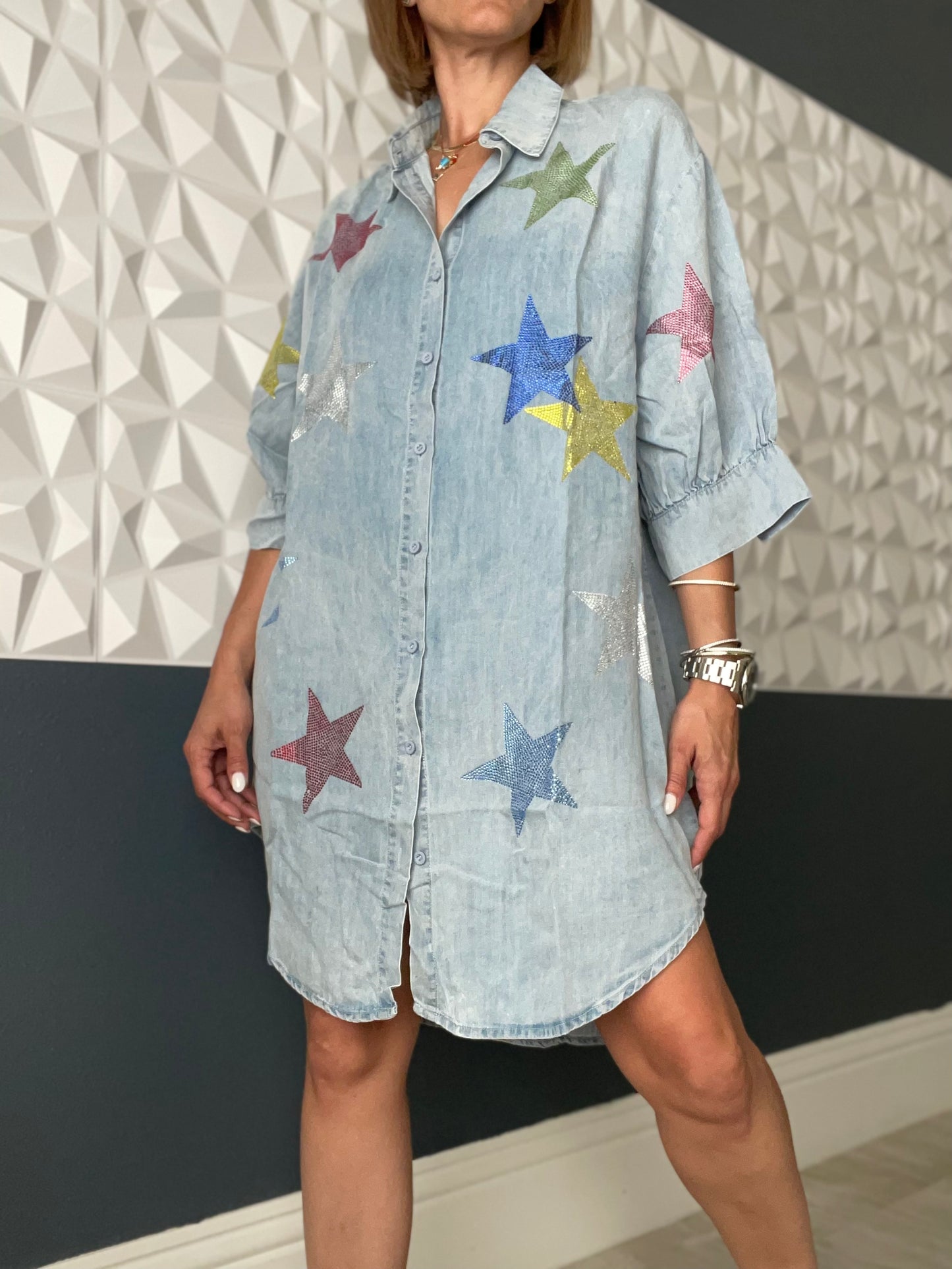 Denim star dress