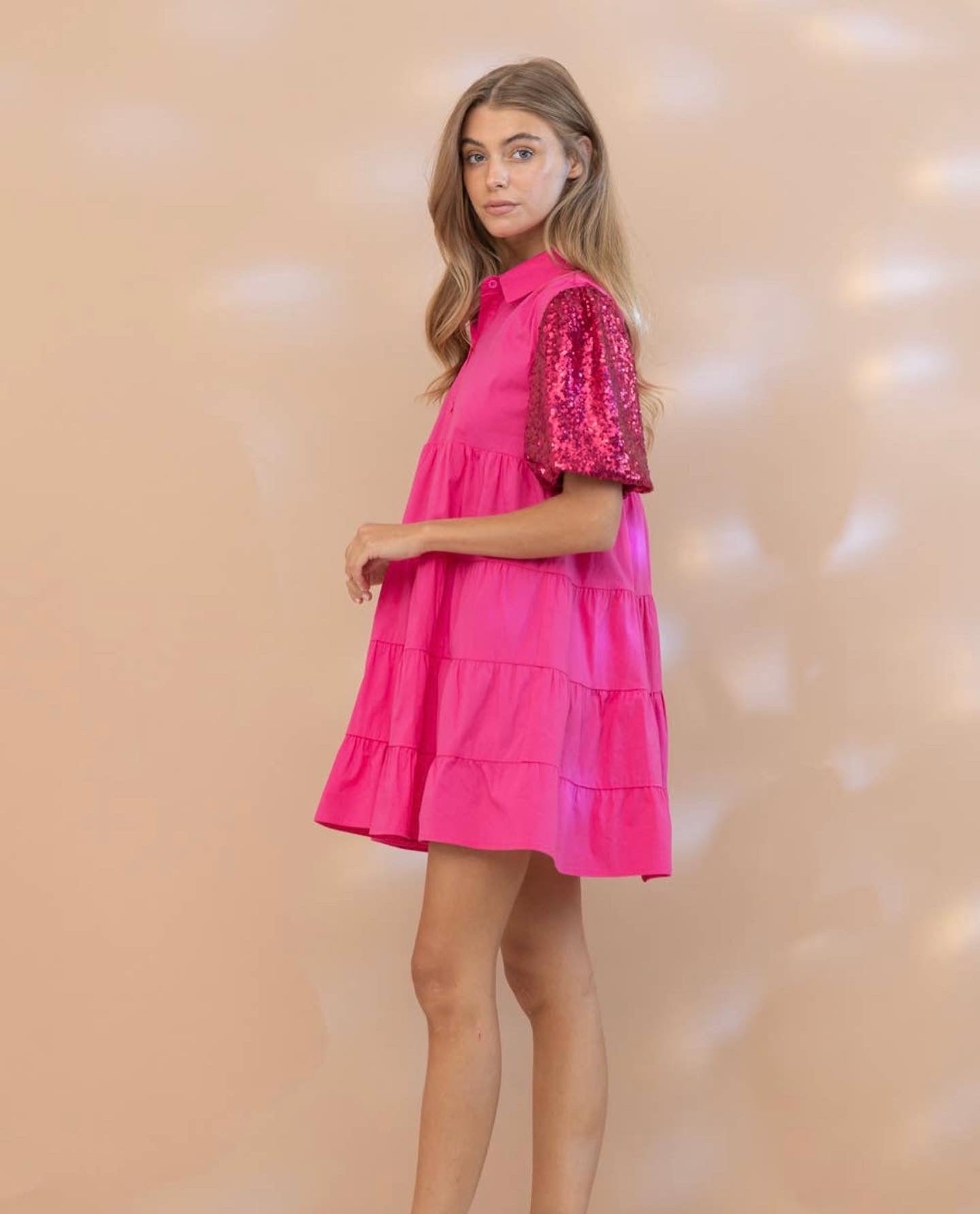 Pink sequin dress