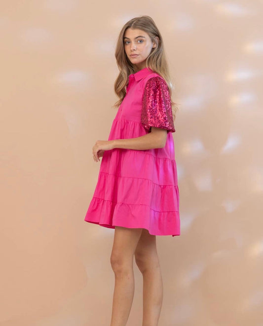 Pink sequin dress