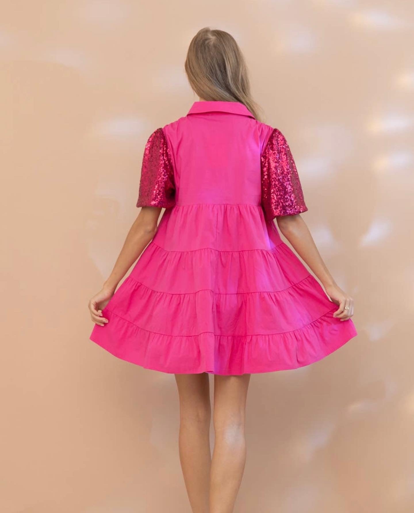 Pink sequin dress