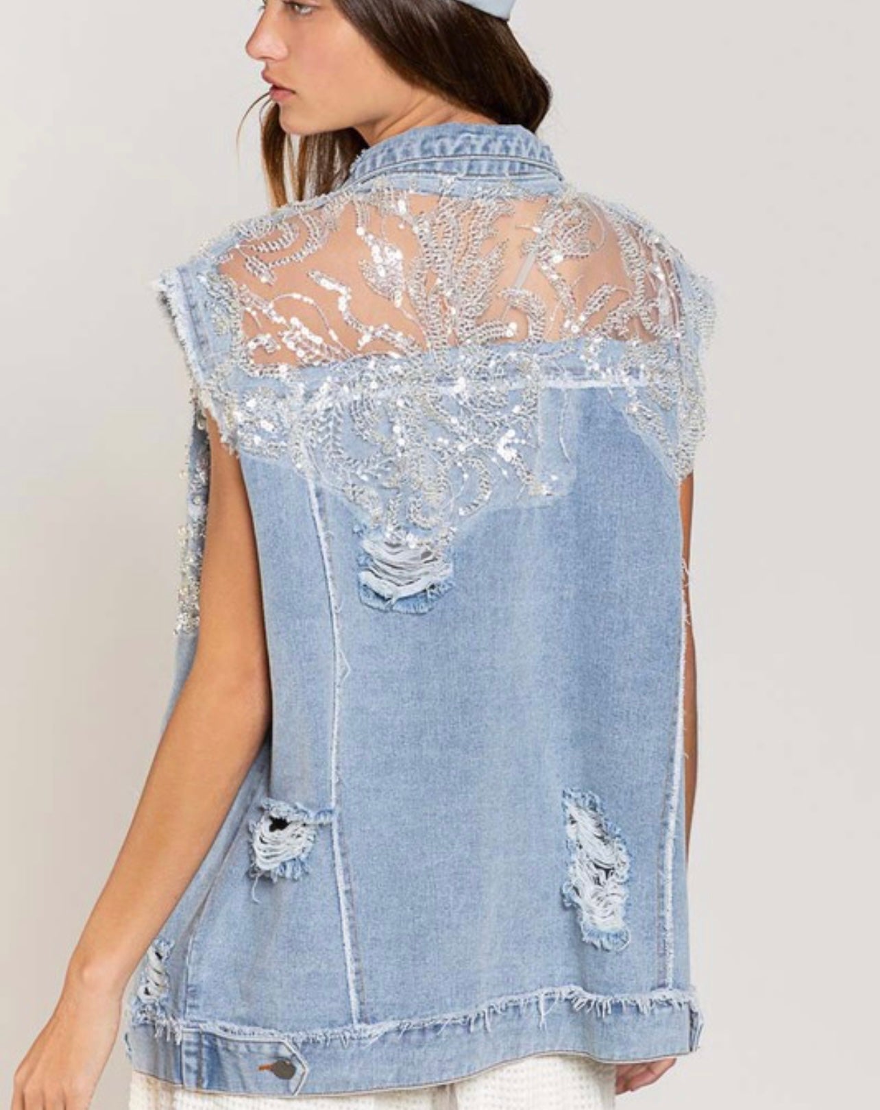 Shine bright denim vest