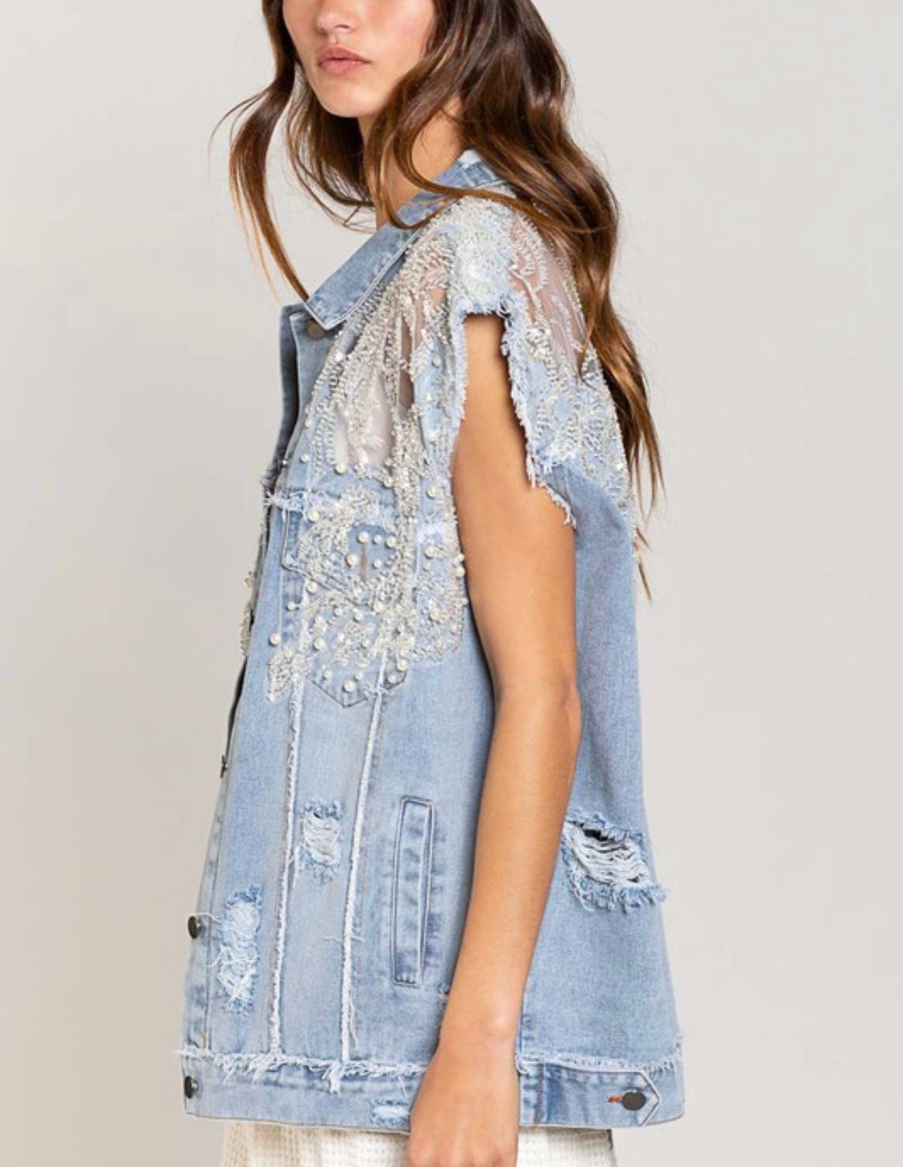 Shine bright denim vest