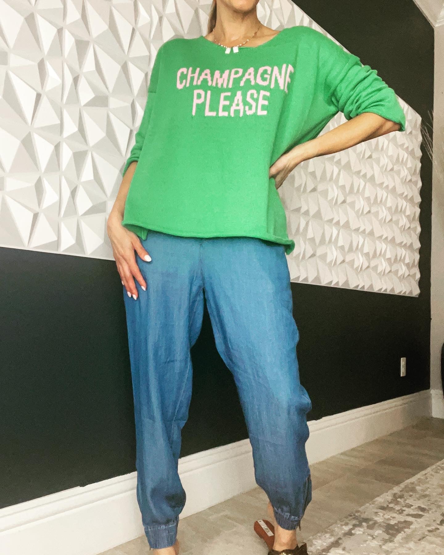 Champagne please sweater